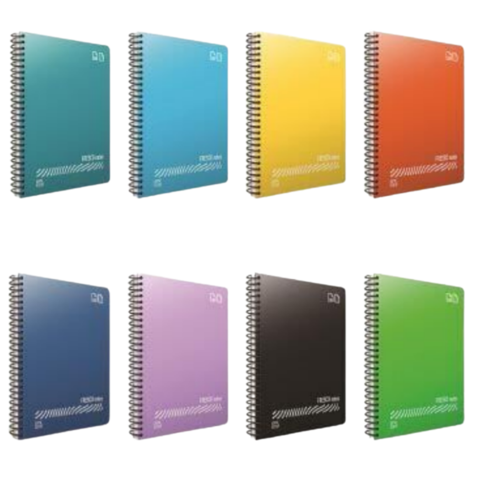 Gıpta 4931 Fresco Spiralli Düz PP Kapak Defter A4 60 Yaprak Kareli