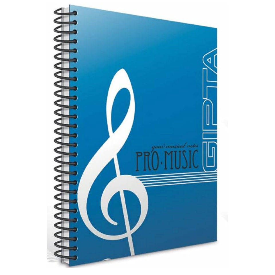 Gıpta 1581 Spiralli PP Kapak Müzik Defteri A4 60 Yaprak Mavi 03