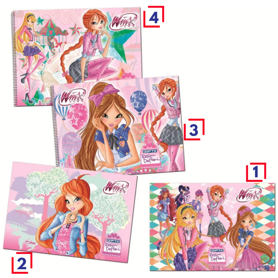 Gıpta 3088 Wınx Spiralli Resim Defteri  25X35 15 Yaprak