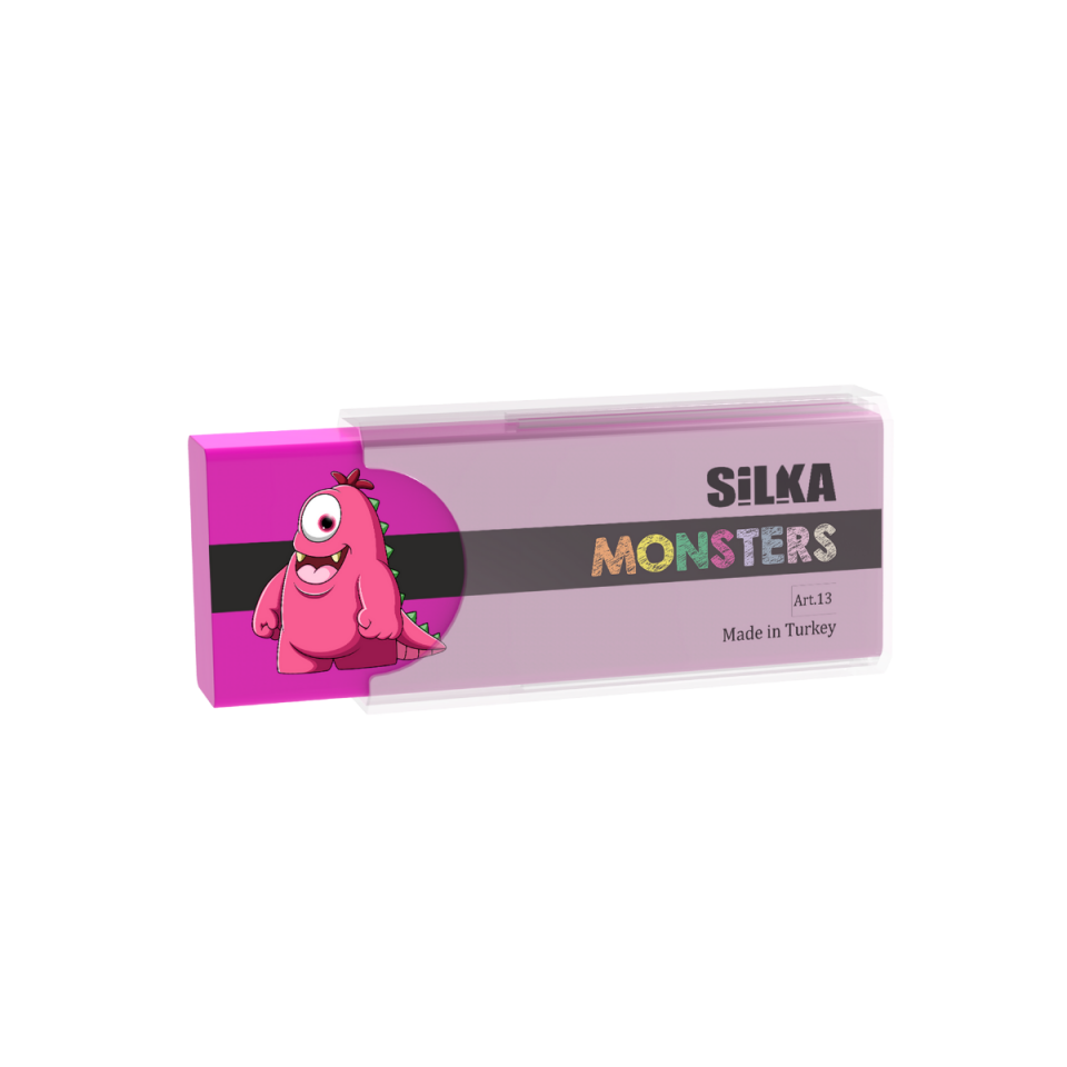 Silka 13-20 Monster Kılıflı Silgi A.Yeşil